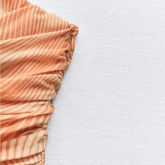 ZARA STRAPLESS PRINTED TULLE DRESS - Picture 10 of 10